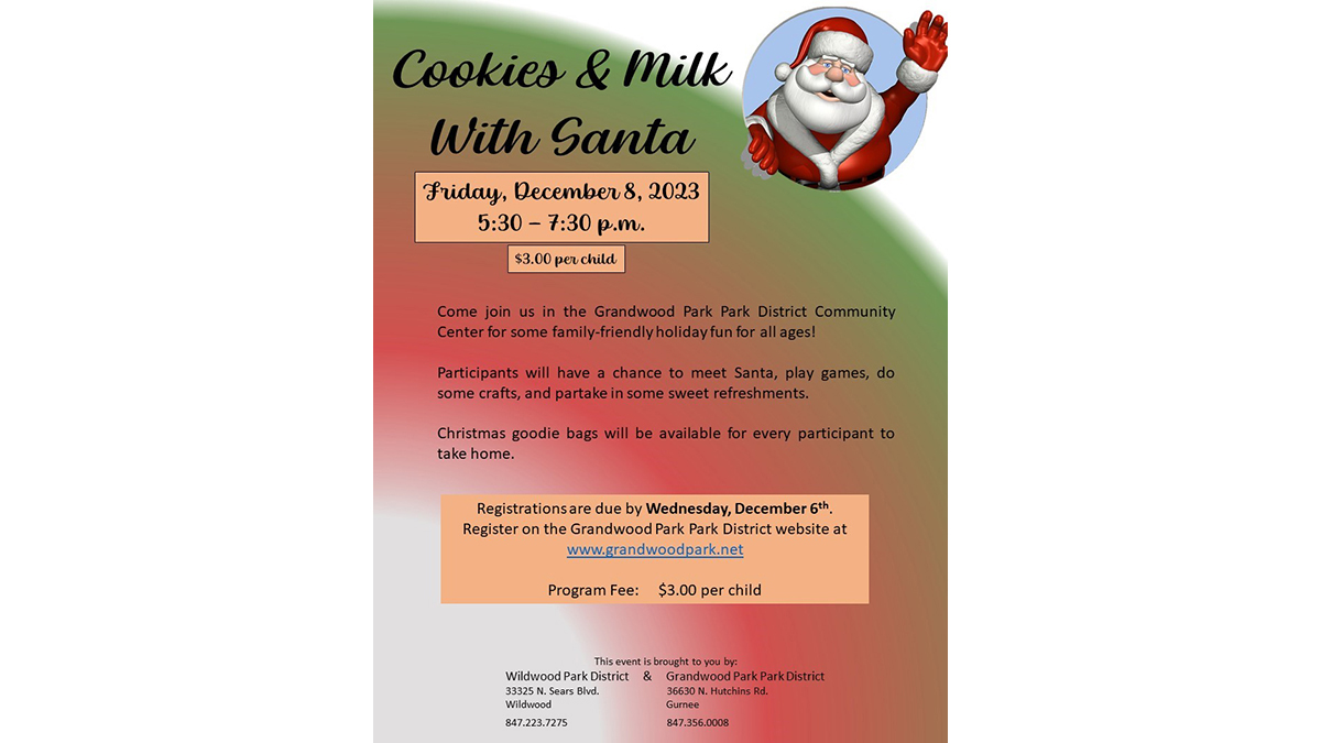 Cookies and Milk with Santa at Grandwood Park District